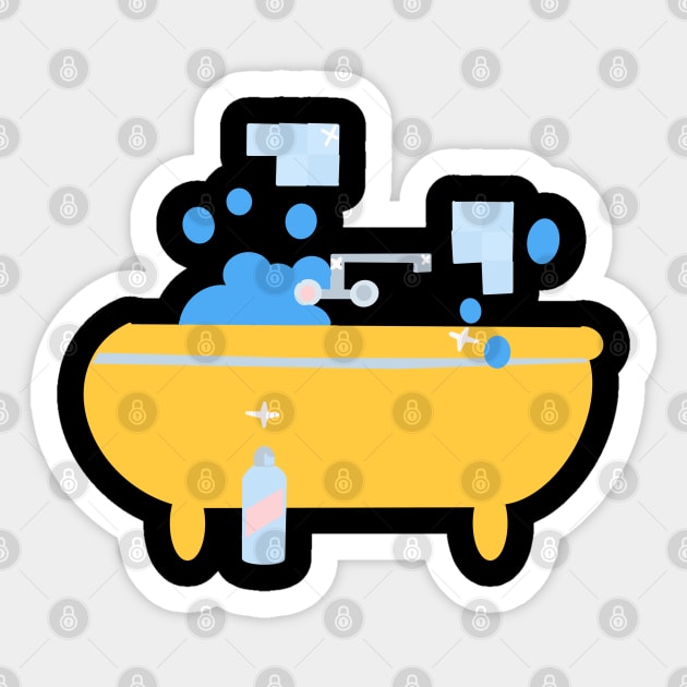 Hand Drawn "Bathtub" Sticker by Saestu Mbathi